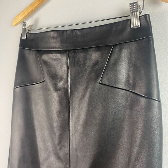 REISS Reagan Leather Pencil Skirt - Picture 6 of 16